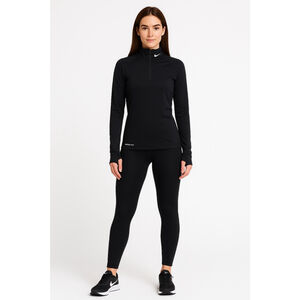 Nike Therma-Fit Black Half Zip Pullover Top Women’s M – Thumbholes, Fleece-Lined